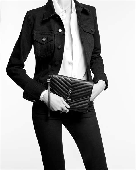 Shop Saint Laurent Cassandre Matelassé Flap Pouch In Quilted .